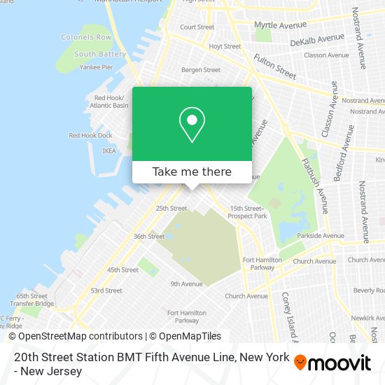 Mapa de 20th Street Station BMT Fifth Avenue Line