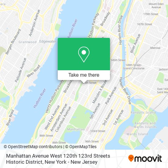 Mapa de Manhattan Avenue West 120th 123rd Streets Historic District