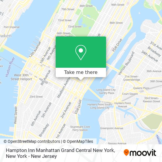 Mapa de Hampton Inn Manhattan Grand Central New York