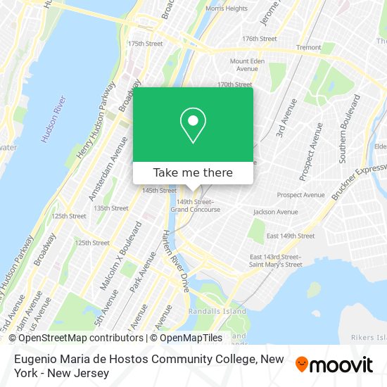 Mapa de Eugenio Maria de Hostos Community College