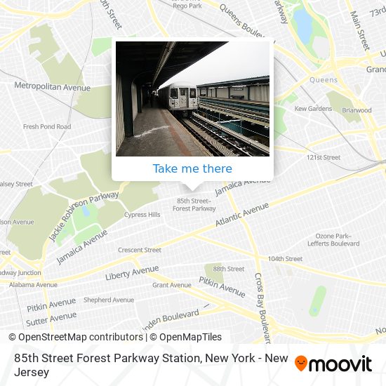 Mapa de 85th Street Forest Parkway Station
