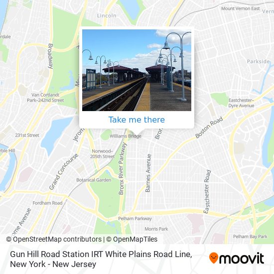 Gun Hill Road Station IRT White Plains Road Line map