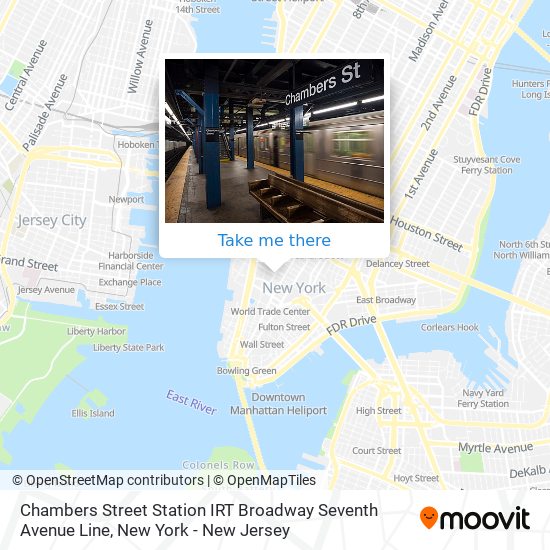 Chambers Street Station IRT Broadway Seventh Avenue Line map