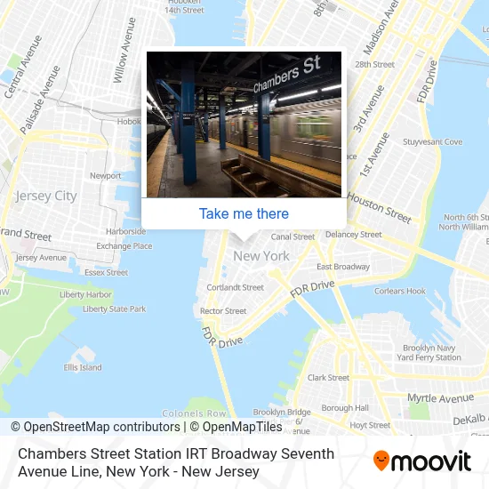 Chambers Street Station IRT Broadway Seventh Avenue Line map
