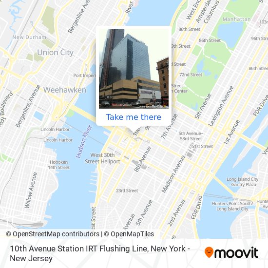 Mapa de 10th Avenue Station IRT Flushing Line