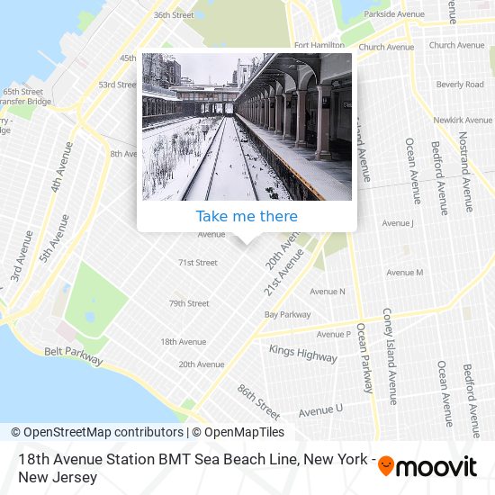 18th Avenue Station BMT Sea Beach Line map