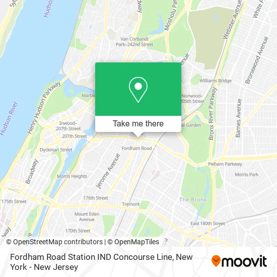 Fordham Road Station IND Concourse Line map
