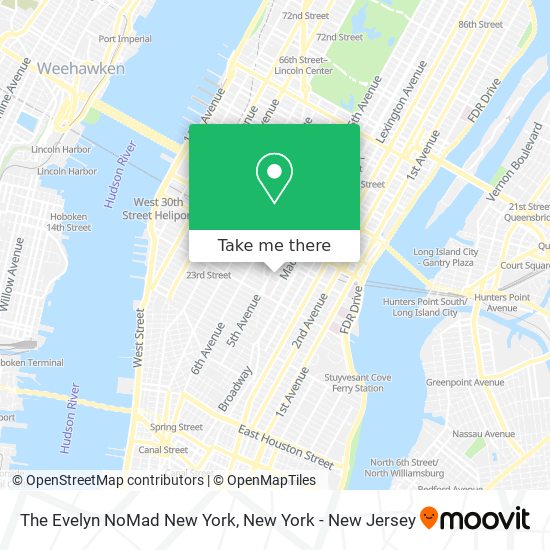 The Evelyn NoMad New York map