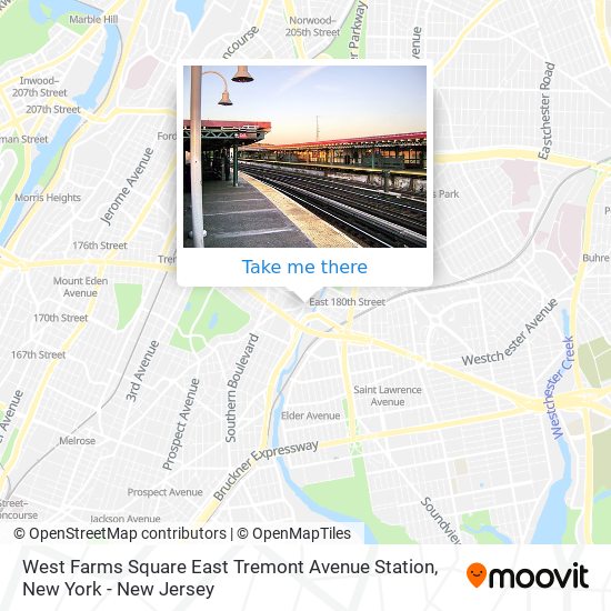 Mapa de West Farms Square East Tremont Avenue Station