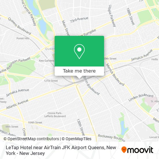 Mapa de LeTap Hotel near AirTrain JFK Airport Queens