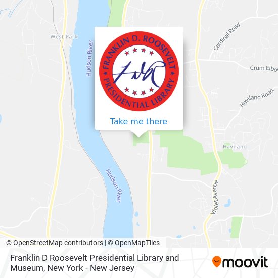 Mapa de Franklin D Roosevelt Presidential Library and Museum