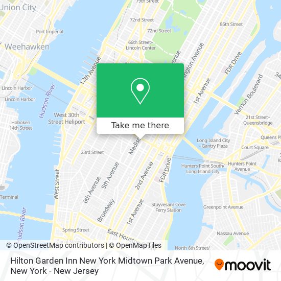 Hilton Garden Inn New York Midtown Park Avenue map