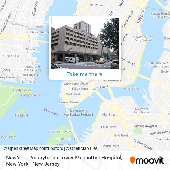 Mapa de NewYork Presbyterian Lower Manhattan Hospital