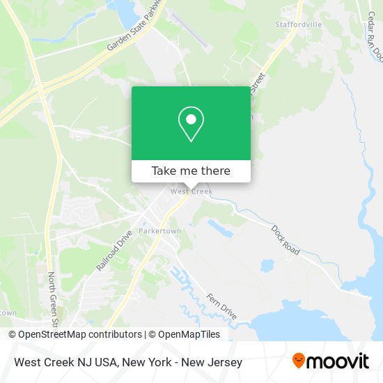 West Creek NJ USA map