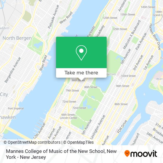 Mapa de Mannes College of Music of the New School