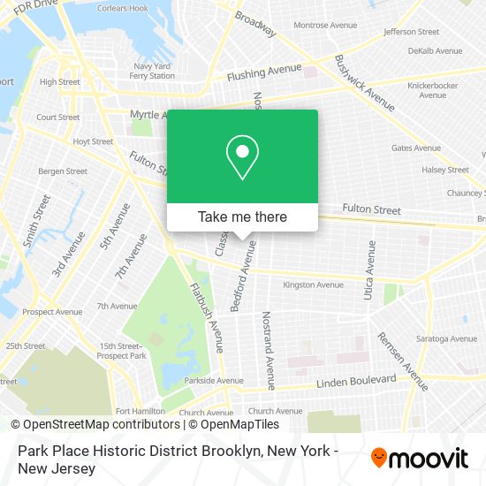 Park Place Historic District Brooklyn map