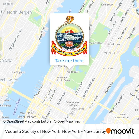 Mapa de Vedanta Society of New York