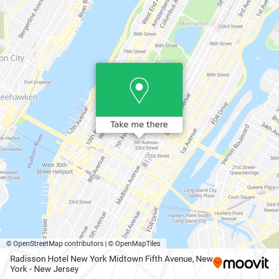 Radisson Hotel New York Midtown Fifth Avenue map