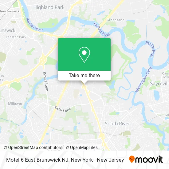 Motel 6 East Brunswick NJ map