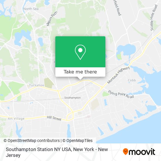 Mapa de Southampton Station NY USA