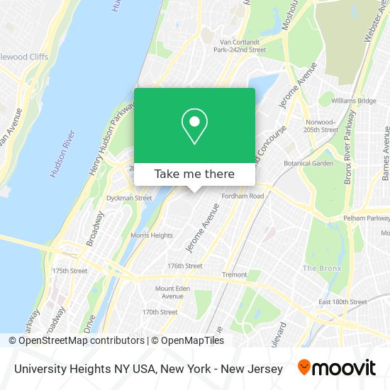 Mapa de University Heights NY USA