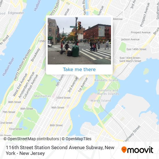 Mapa de 116th Street Station Second Avenue Subway