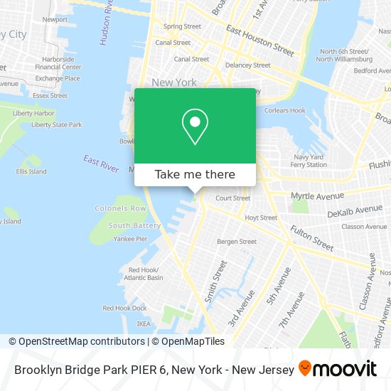 Mapa de Brooklyn Bridge Park PIER 6