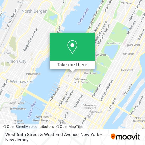 Mapa de West 65th Street & West End Avenue