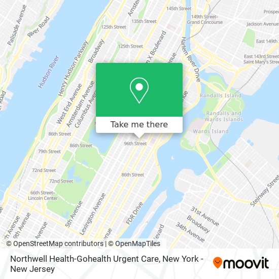 Mapa de Northwell Health-Gohealth Urgent Care
