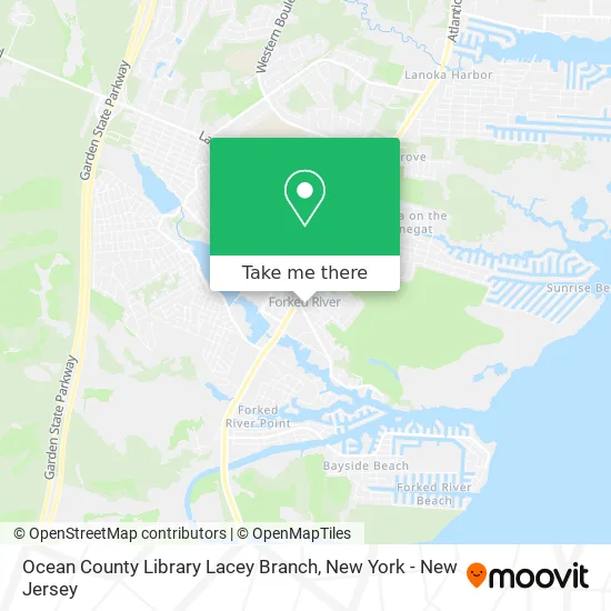 Ocean County Library Lacey Branch map