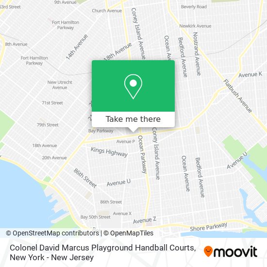 Colonel David Marcus Playground Handball Courts map