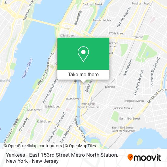 Yankees - East 153rd Street Metro North Station map