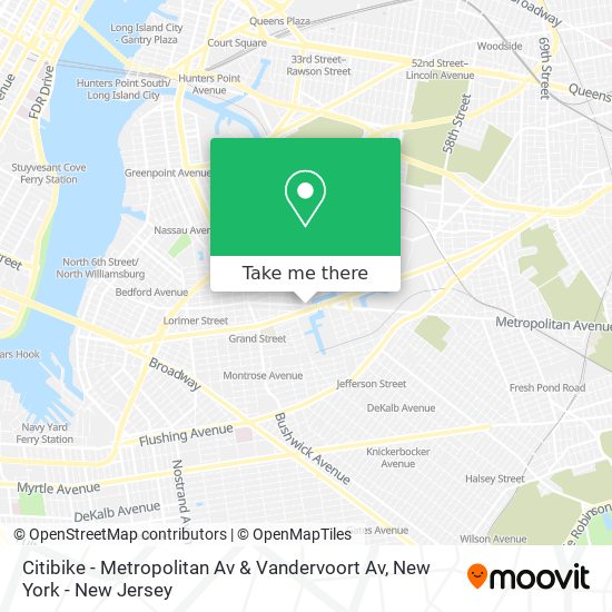 Citibike - Metropolitan Av & Vandervoort Av map