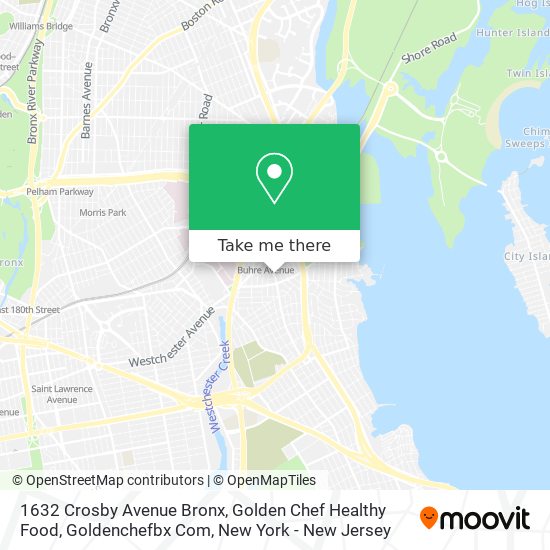 Mapa de 1632 Crosby Avenue Bronx, Golden Chef Healthy Food, Goldenchefbx Com