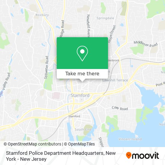 Stamford Police Department Headquarters map