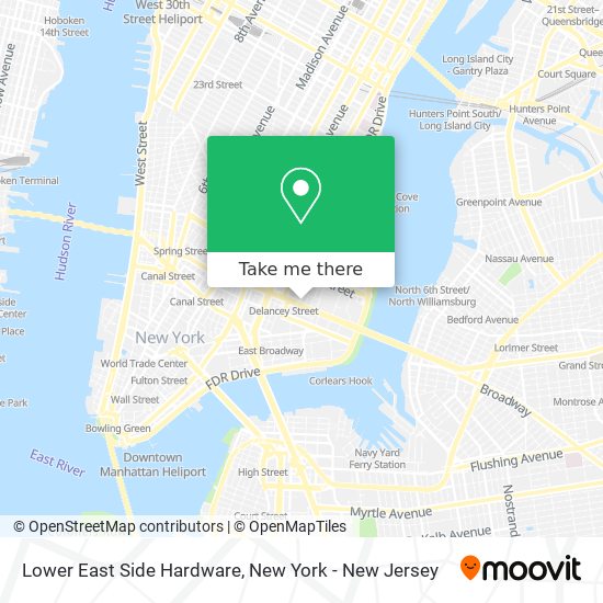 Lower East Side Hardware map