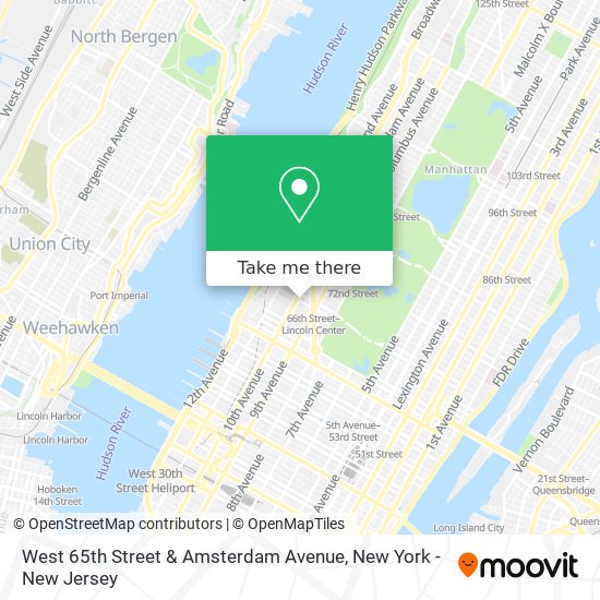 West 65th Street & Amsterdam Avenue map