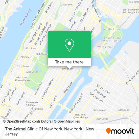 Mapa de The Animal Clinic Of New York