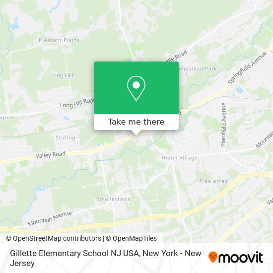 Gillette Elementary School NJ USA map