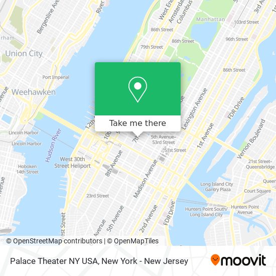 Mapa de Palace Theater NY USA