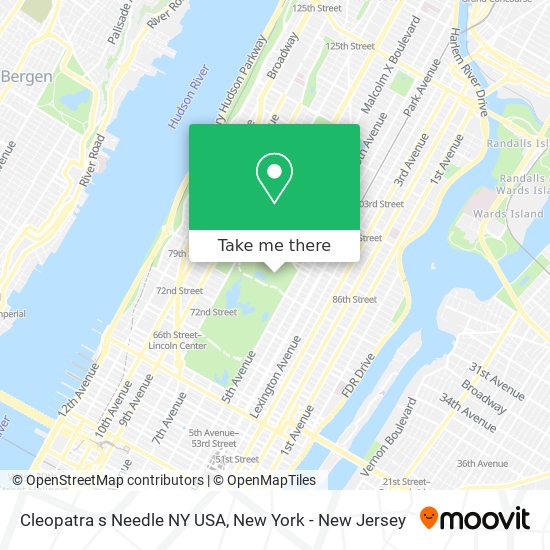 Cleopatra s Needle NY USA map