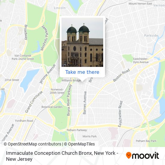 Immaculate Conception Church Bronx map