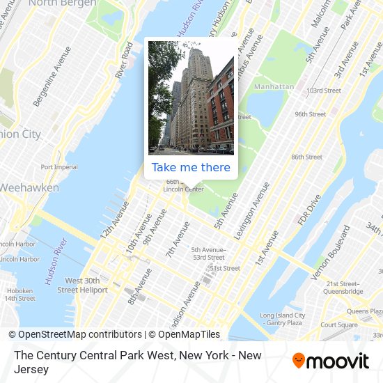 The Century Central Park West map