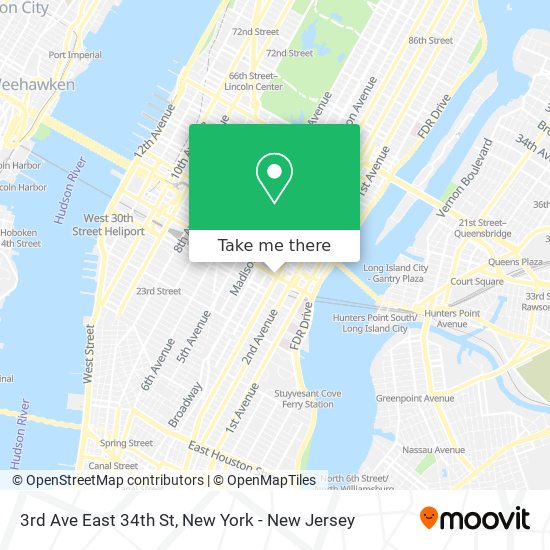 3rd Ave East 34th St map