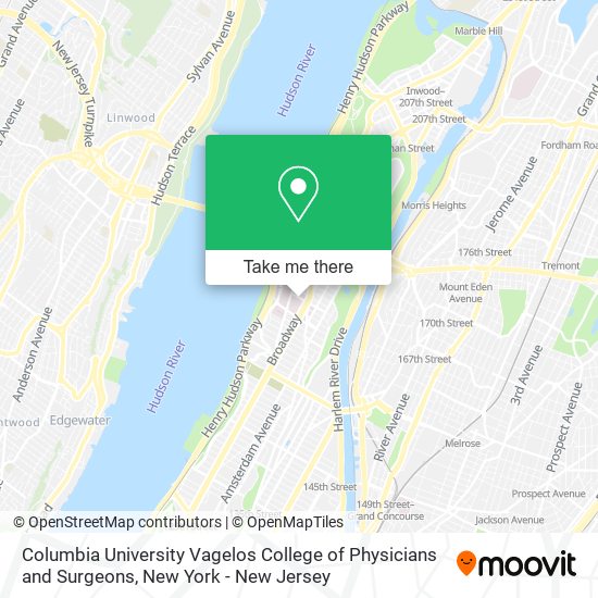 Mapa de Columbia University Vagelos College of Physicians and Surgeons