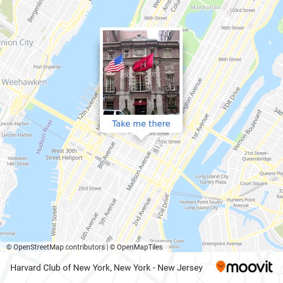 Harvard Club of New York map
