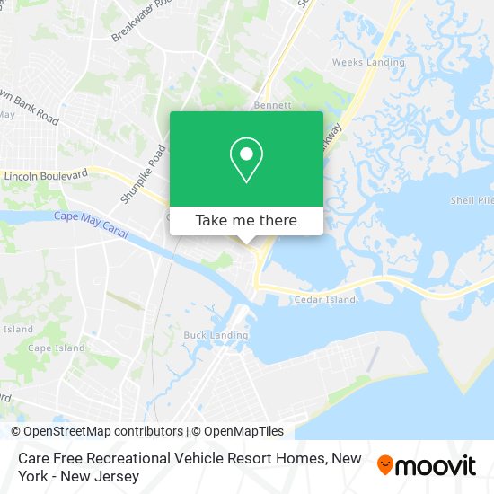 Mapa de Care Free Recreational Vehicle Resort Homes