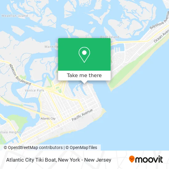 Atlantic City Tiki Boat map