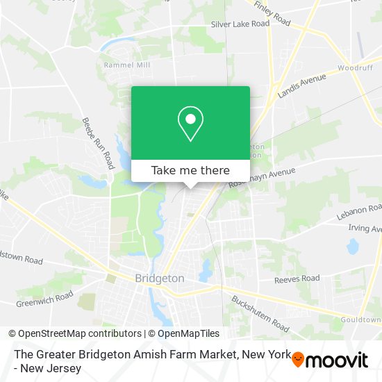 The Greater Bridgeton Amish Farm Market map