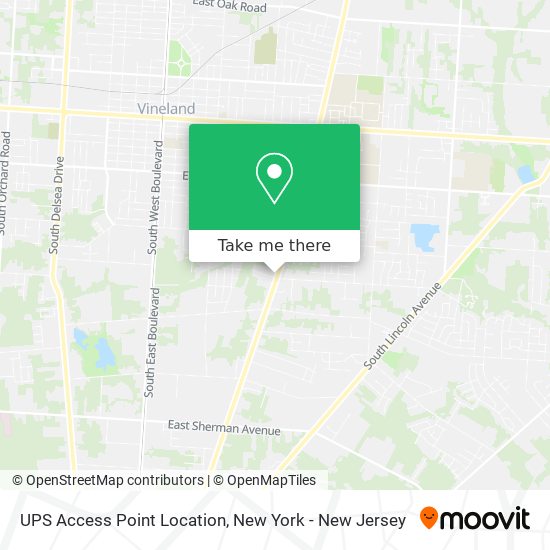 UPS Access Point Location map